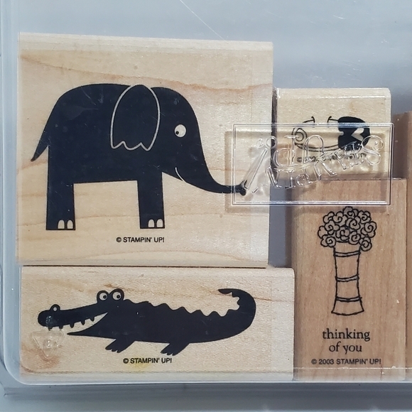 Stampin up assorted set 6 stamps animal baby floral shower card making scrapbook - Picture 3 of 6